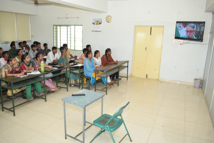 Digital classroom with students